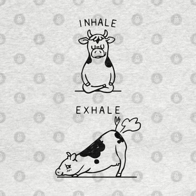 Inhale Exhale Cow by huebucket